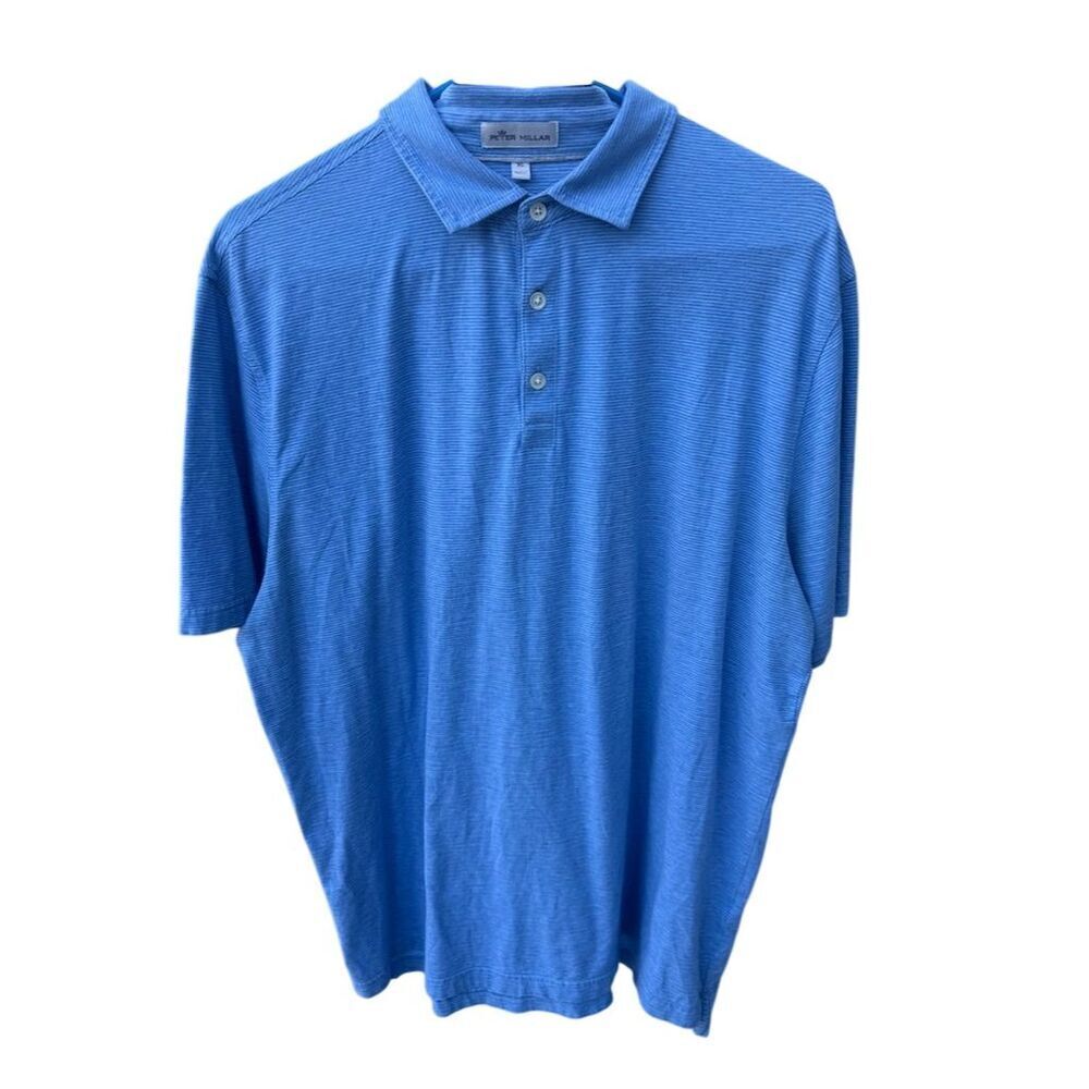 Peter Millar Men's Polo Shirt Blue XL Short Sleeve